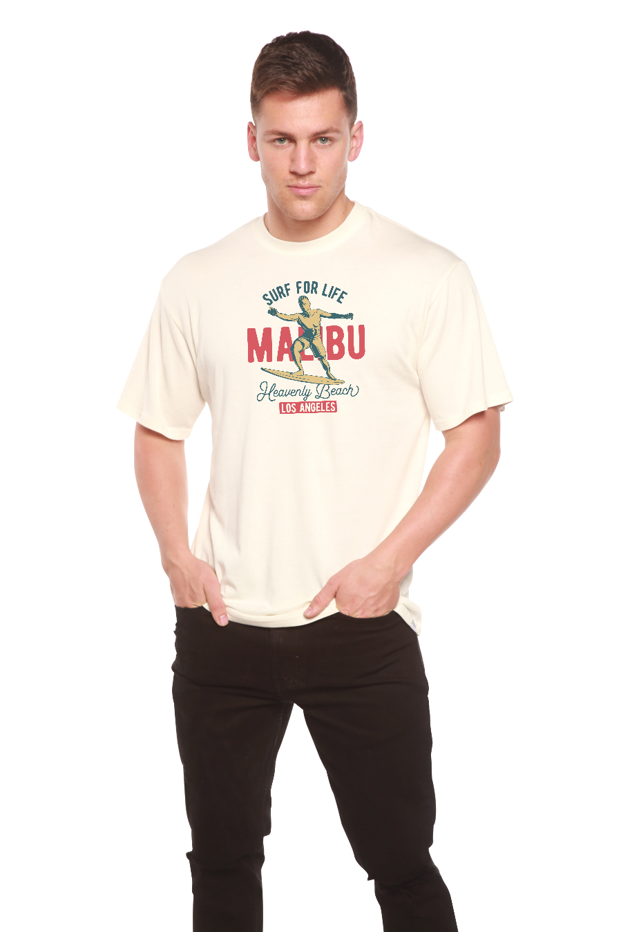 Spun Bamboo MALIBU Men's Bamboo Viscose/Organic Cotton Short Sleeve Graphic T-Shirt — main product shot