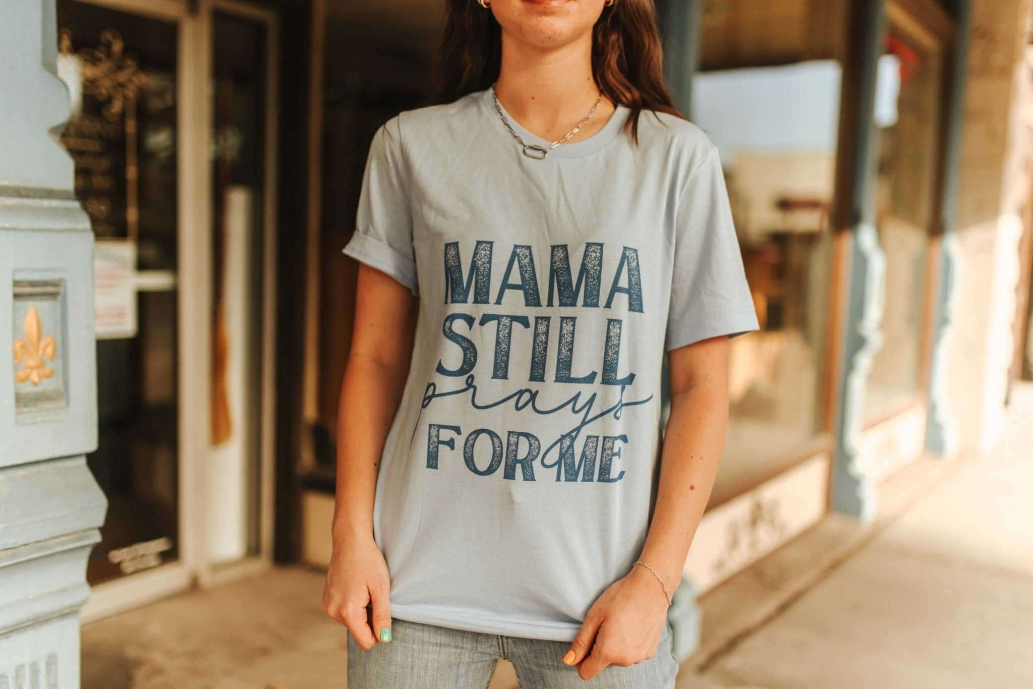 Wild Junkie Mama Still Prays For Me Graphic Tee — graphic tees category context
