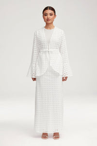 Mamba White Eyelet Tie Front Top Clothing Veiled 