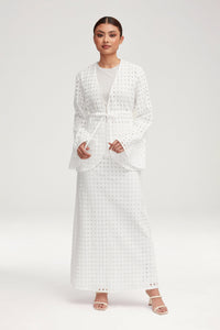 Mamba White Eyelet Tie Front Top Clothing Veiled 