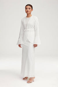 Mamba White Eyelet Tie Front Top Clothing Veiled 