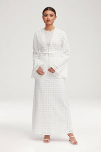 Mamba White Eyelet Tie Front Top Clothing Veiled 