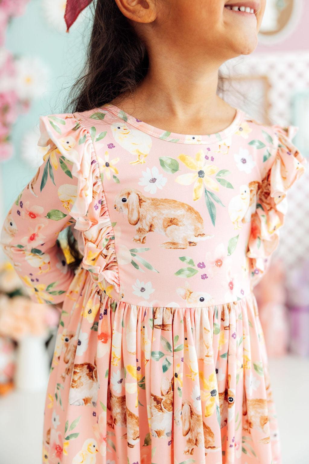 Mila & Rose ® Chicks & Bunnies Ruffle Twirl Dress — main product shot
