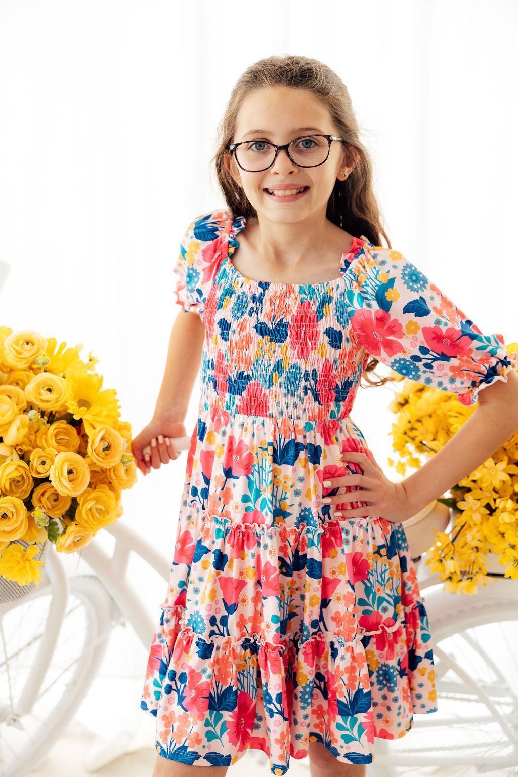 Mila & Rose ® Sunshine Garden Smocked Ruffle Dress — lifestyle context