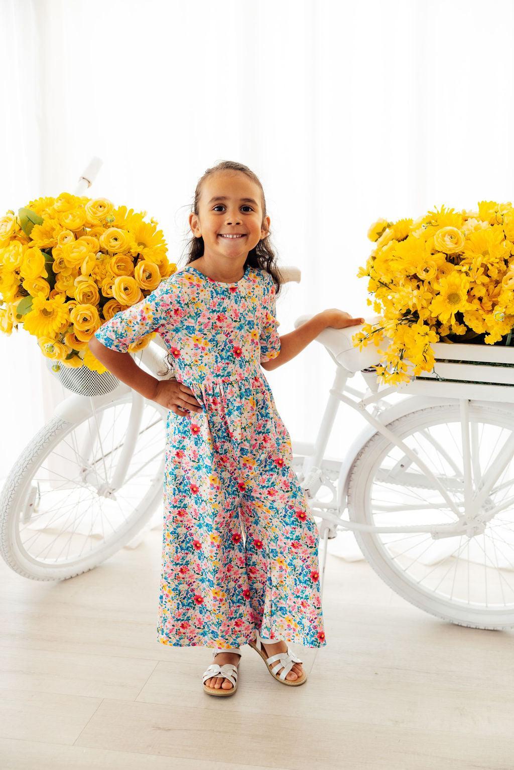 Mila & Rose ® Fluttering Flowers Wide Leg Jumpsuit — main product shot
