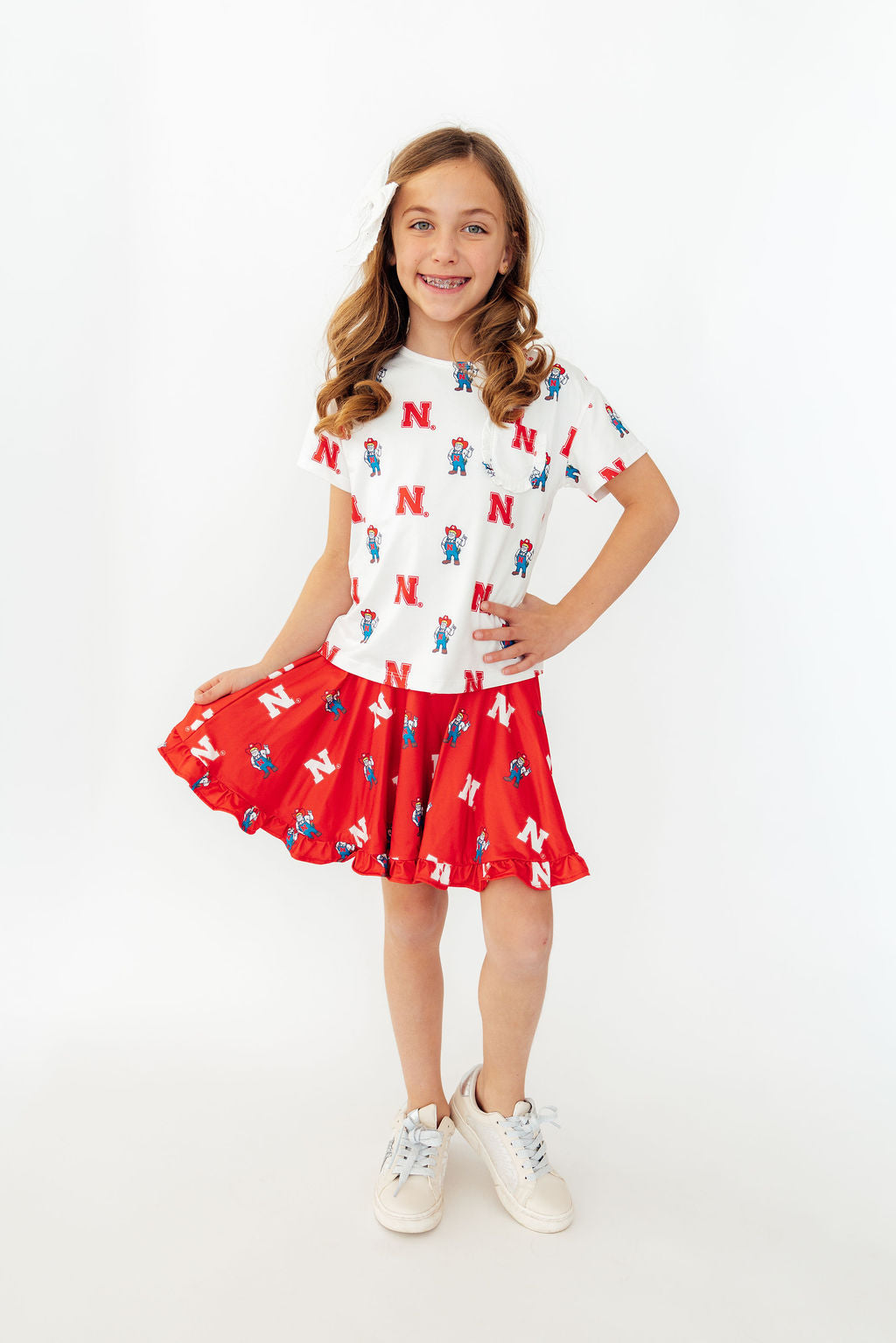 Mila & Rose ® Nebraska Red Herbie Husker Twirl Skort — side view