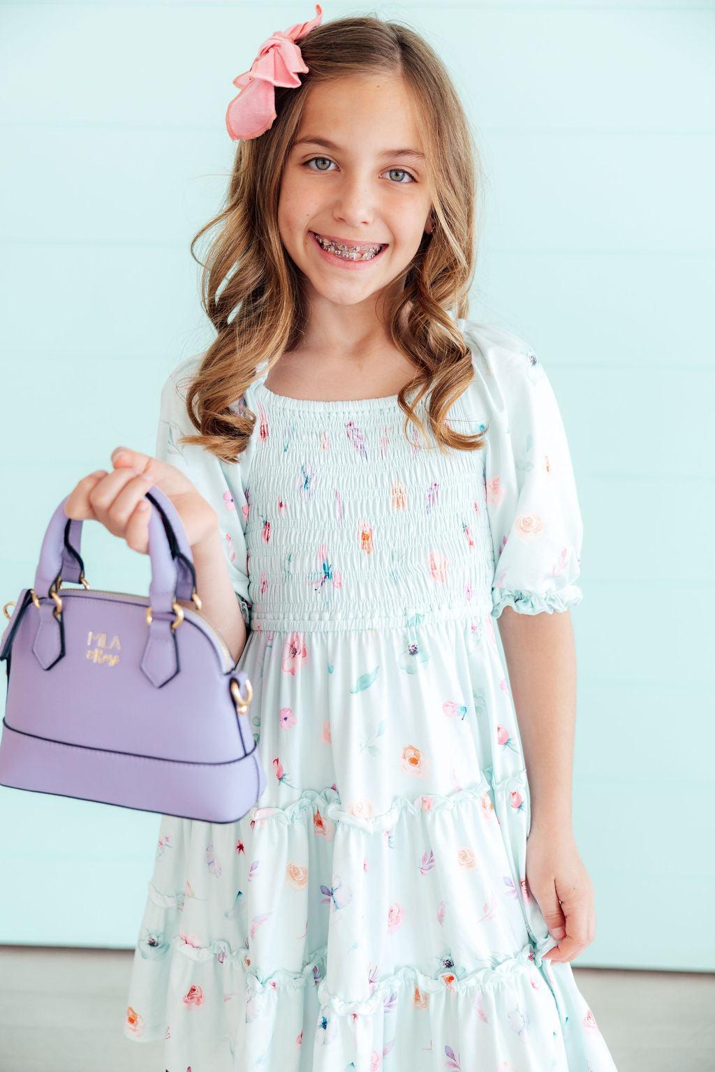 Mila & Rose ® Butterfly Ballet Smocked Ruffle Dress — main product shot