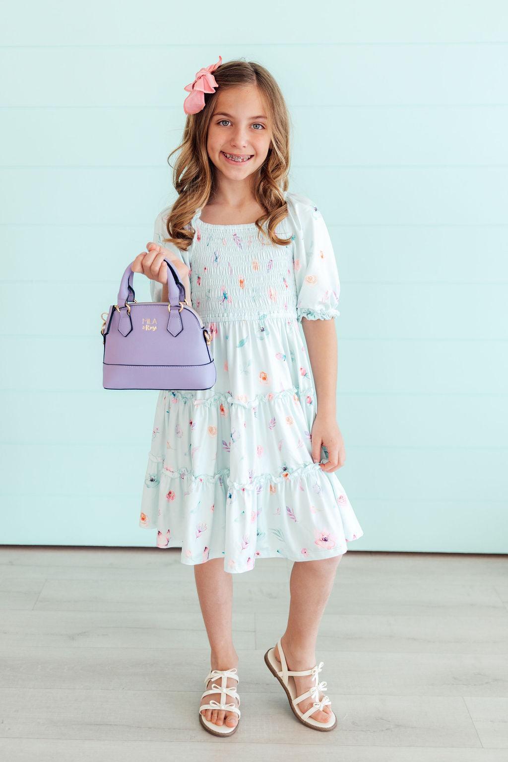 Mila & Rose ® Butterfly Ballet Smocked Ruffle Dress — lifestyle context