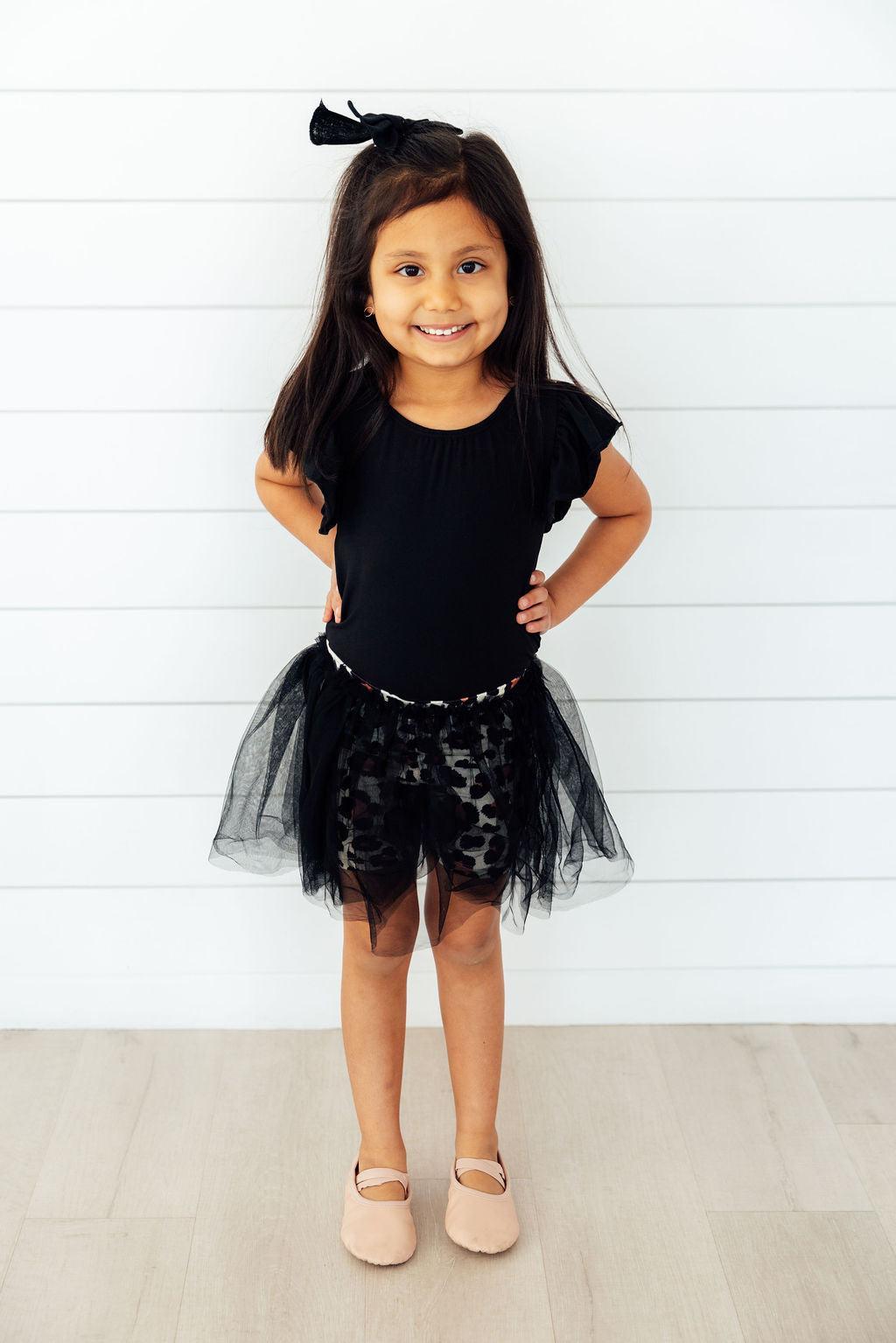 Mila & Rose Wild One tutu shorts — toddler playground outfit with flare and flutter