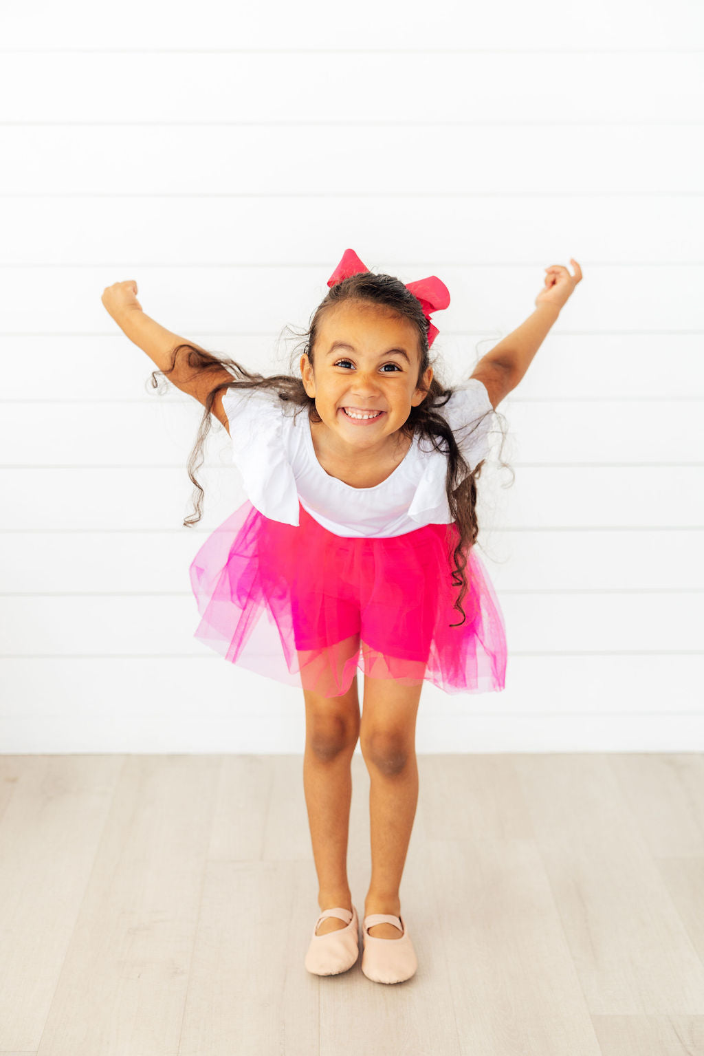 Mila & Rose ® Hot Pink Tutu Shorts — side view