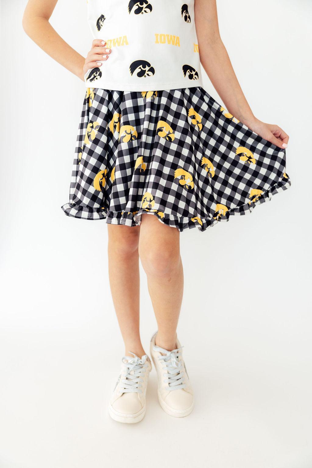 Mila & Rose ® Iowa Plaid Tigerhawk Twirl Skort — main product shot