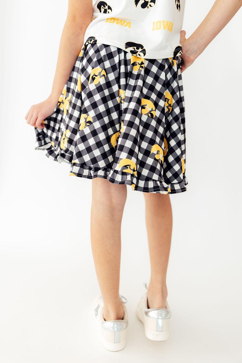 Mila & Rose ® Iowa Plaid Tigerhawk Twirl Skort — lifestyle context