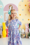 Mila & Rose ® Beautiful Bunnies 3/4 Sleeve Pocket Twirl Dress — main product shot