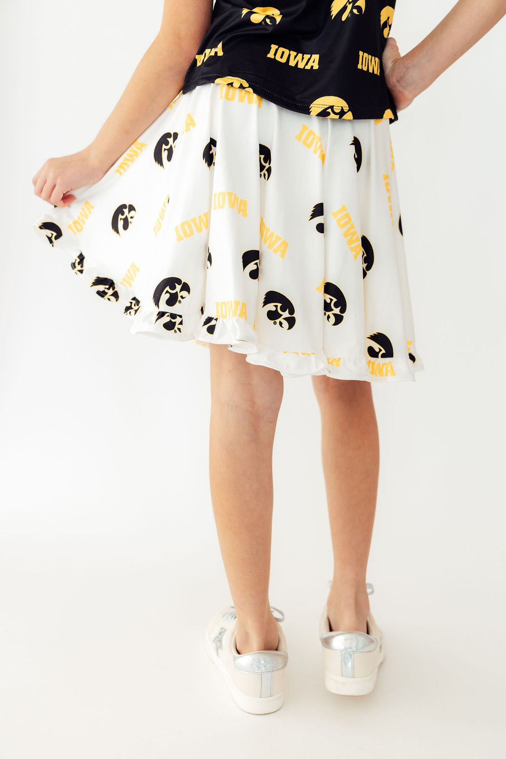Mila & Rose ® Iowa White Tigerhawk Twirl Skort — lifestyle context
