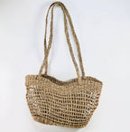 WONENA EcoFreax Market Woven Wicker Shopper Bag — construction detail