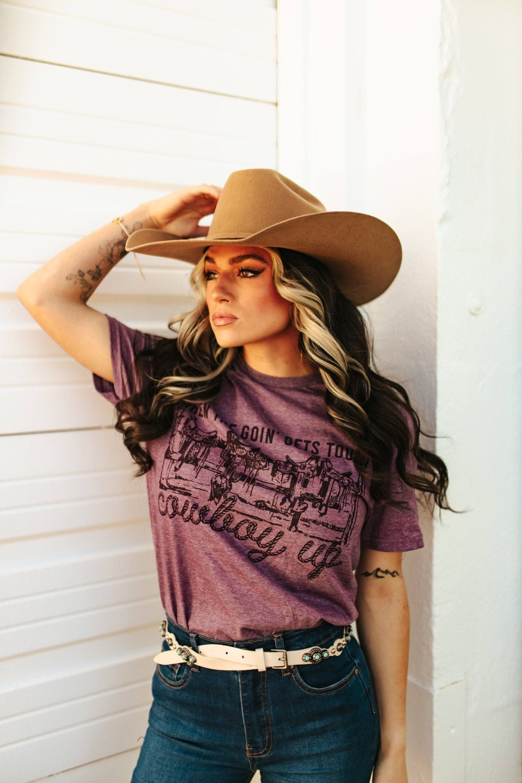 Wild Junkie Maroon Cowboy Up Graphic Tee — product category context