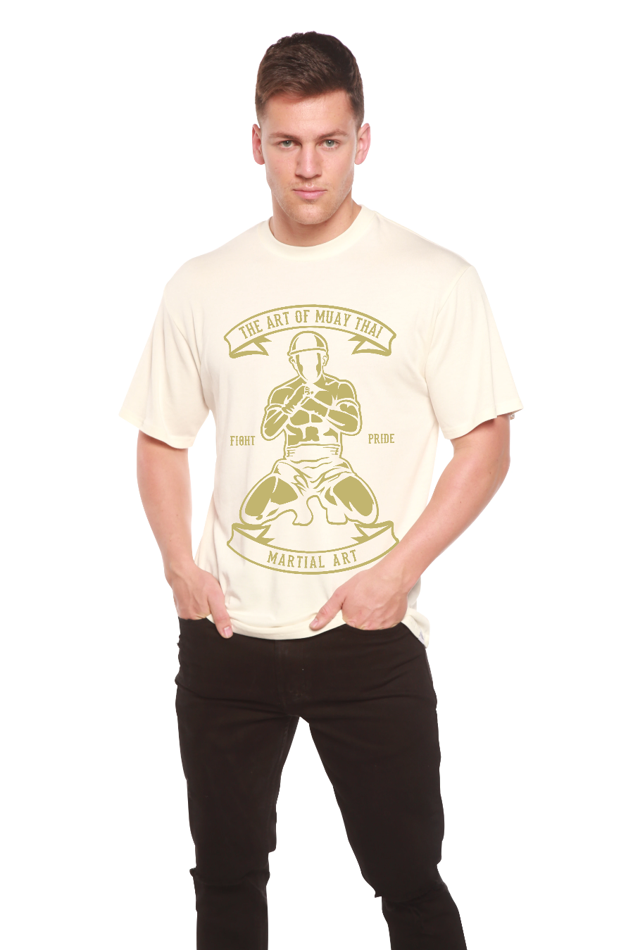 Spun Bamboo Martial Art Men's Bamboo Viscose/Organic Cotton Short Sleeve Graphic T-Shirt — side view