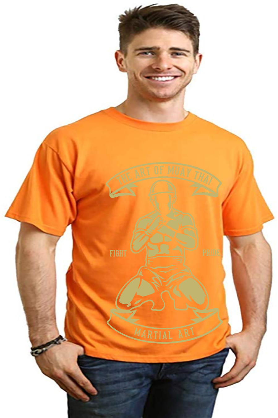 Spun Bamboo Martial Art Men's Bamboo Viscose/Organic Cotton Short Sleeve Graphic T-Shirt — size reference
