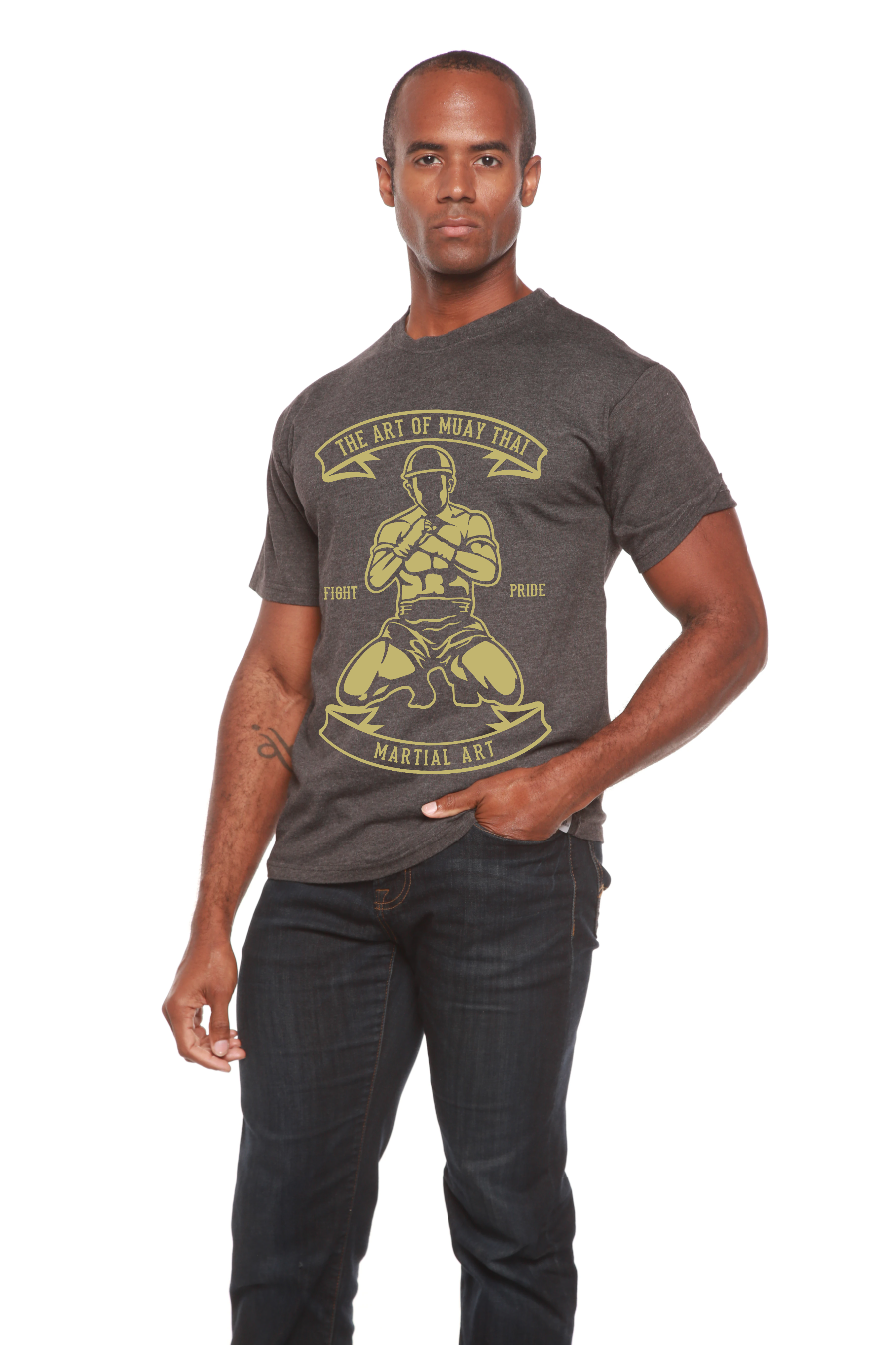 Spun Bamboo Martial Art Men's Bamboo Viscose/Organic Cotton Short Sleeve Graphic T-Shirt — color detail