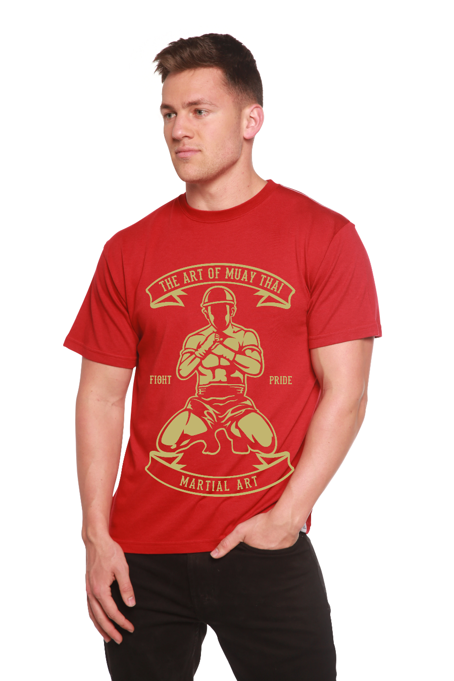 Spun Bamboo Martial Art Men's Bamboo Viscose/Organic Cotton Short Sleeve Graphic T-Shirt — feature highlight