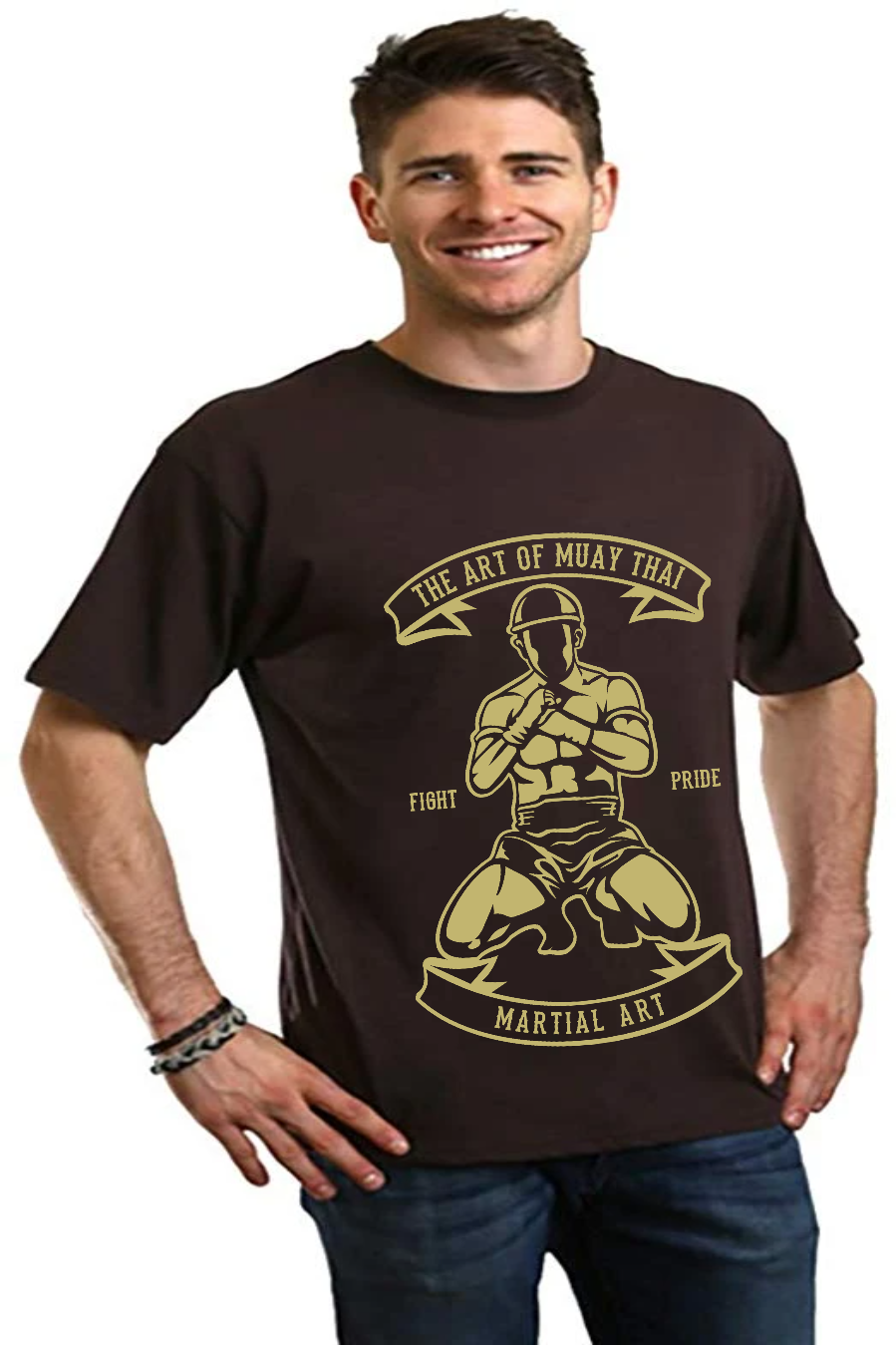 Spun Bamboo Martial Art Men's Bamboo Viscose/Organic Cotton Short Sleeve Graphic T-Shirt — lifestyle context