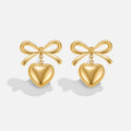 SORI STYLE Mary Bow Heart Drop Earrings.. — main product shot