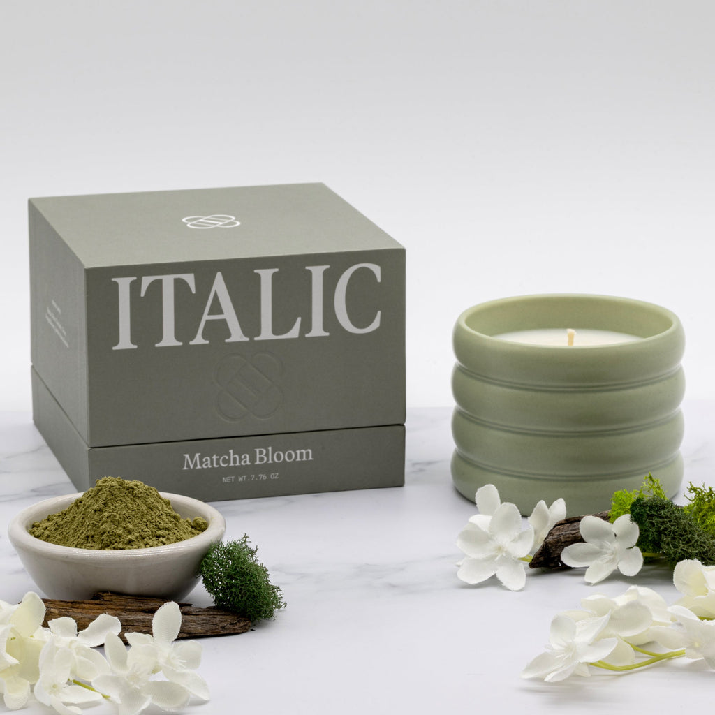 Italic Ceramic Candle — side view