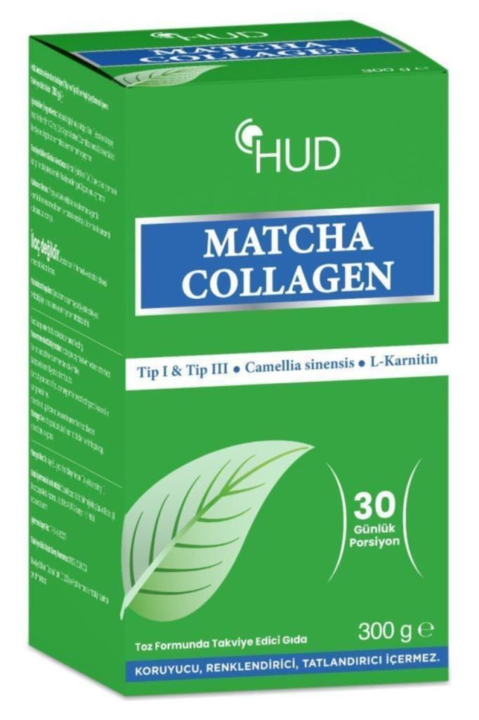 Hud Matcha Collagen Powder - Hydrolyzed Collagen Supplement with Green Tea Extract & Vitamin C for Skin Health & Antioxidant Benefits
