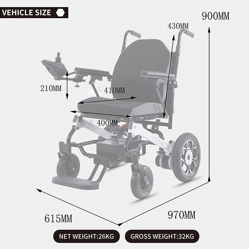 Mate Lightweight 250LBS Foldable Electric Dual Motor Power Motorized Mobility Wheelchair (SAK79245) – SAKSBY WHOLESALE, view 