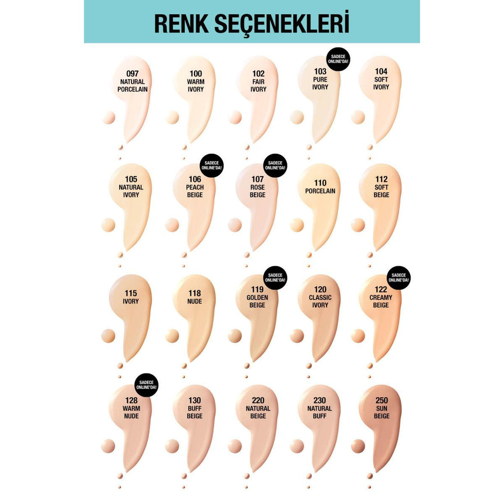 Maybelline Fit Me Matte+Poreless Foundation - Flawless Coverage, Matte Finish Makeup for Women