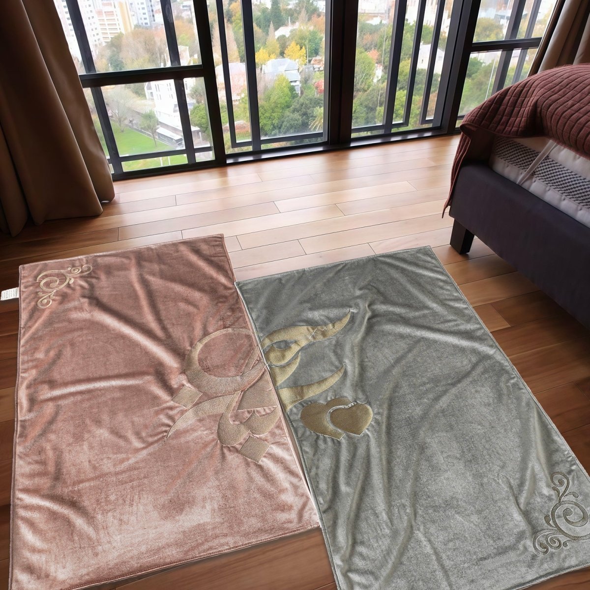 Mariam's Collection Meaningful Arabic Art German Velvet Couples Prayer Mat Set Interactive Pattern… — product category context