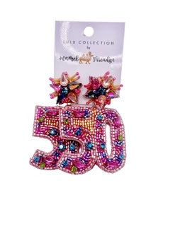 KADOU BOUTIQUE Happy Birthday Beaded Earrings — back view
