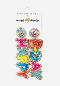 KADOU BOUTIQUE Happy Birthday Beaded Earrings — lifestyle context