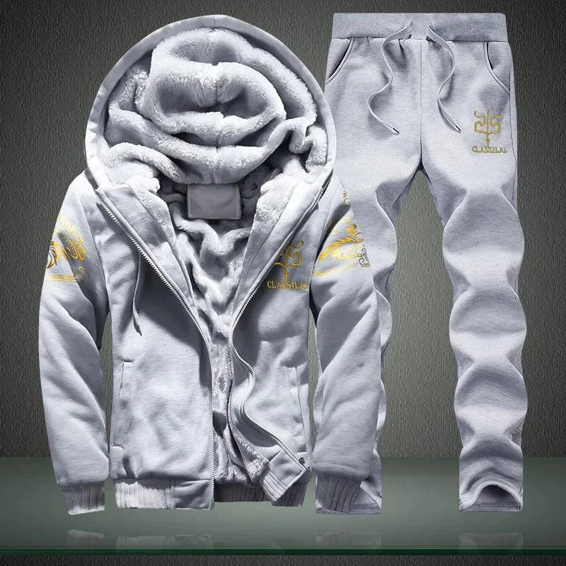 Men's Winter Sports Set: Stylish, Warm 2-Piece Ensemble for Outdoor Adventures