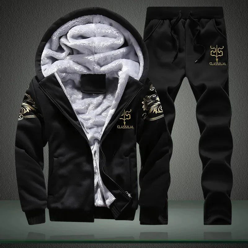 Men's Winter Sports Set: Stylish, Warm 2-Piece Ensemble for Outdoor Adventures