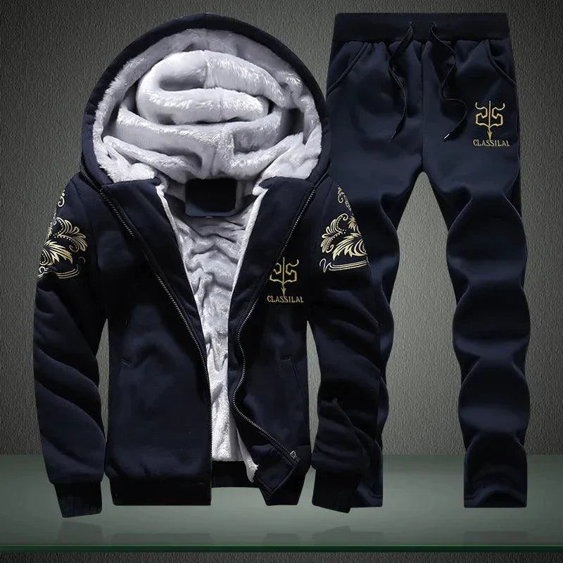 Men's Winter Sports Set: Stylish, Warm 2-Piece Ensemble for Outdoor Adventures