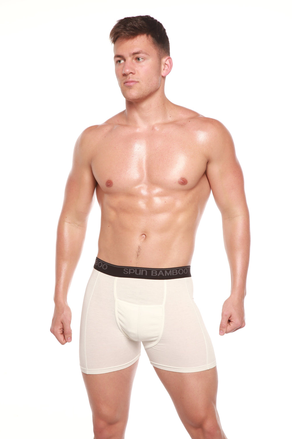 Spun Bamboo Men’s Bamboo Boxer Briefs — Ultra-Soft, Breathable Everyday Underwear — in-use photo