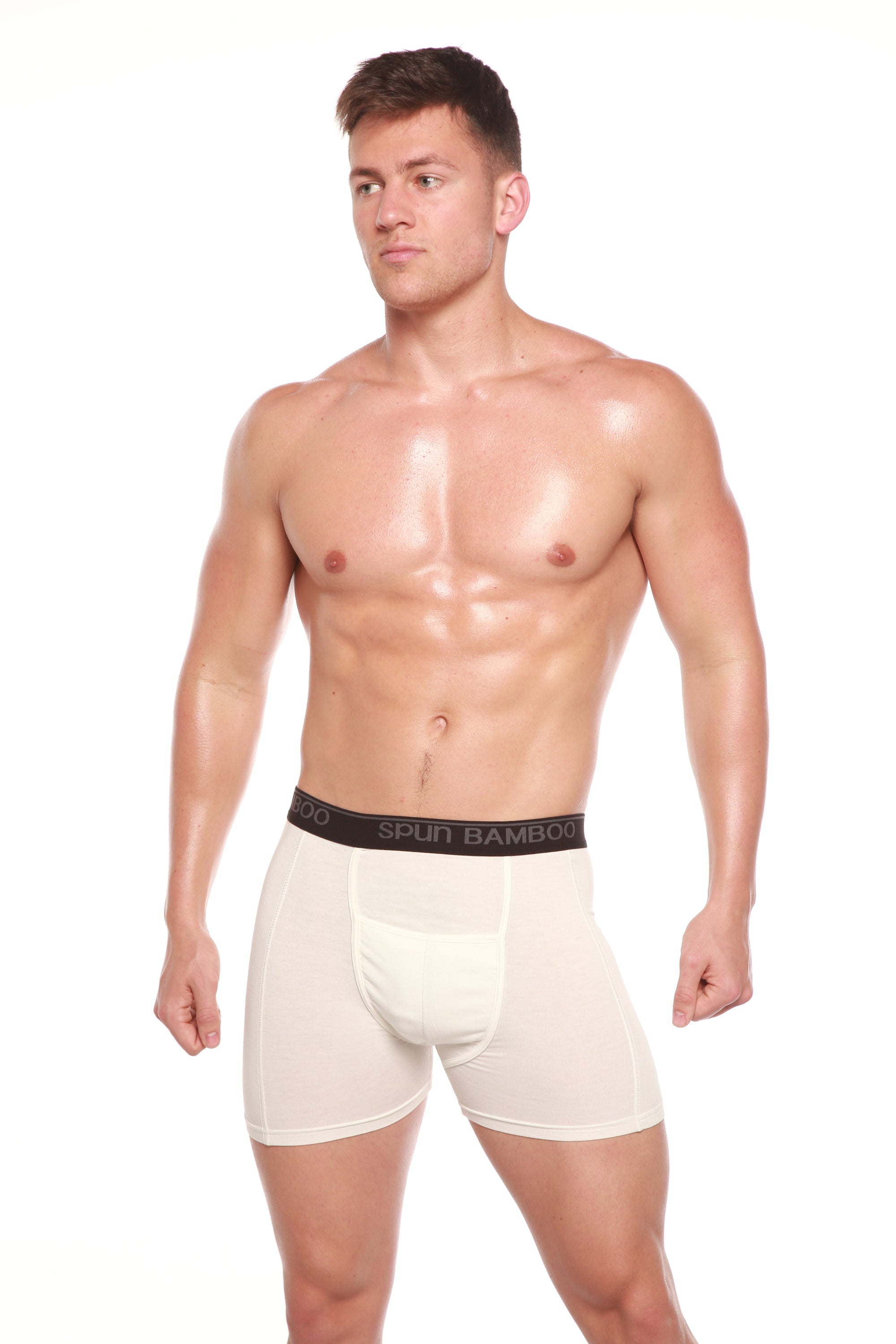 Spun Bamboo Men’s Bamboo Boxer Briefs — Ultra-Soft, Breathable Everyday Underwear — in-use photo