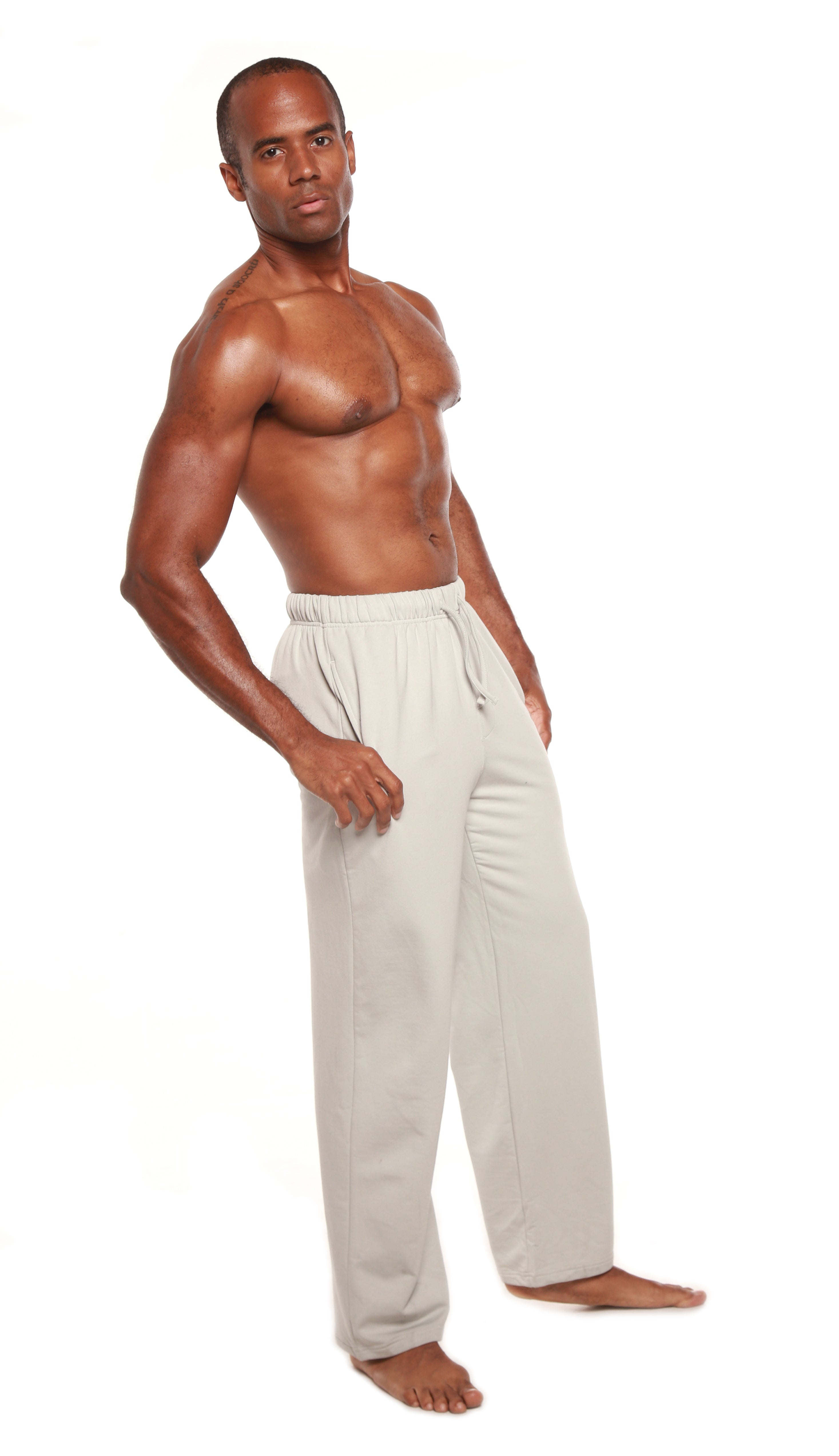 Spun Bamboo Men's Bamboo Viscose Fleece Lounge Pants — back view