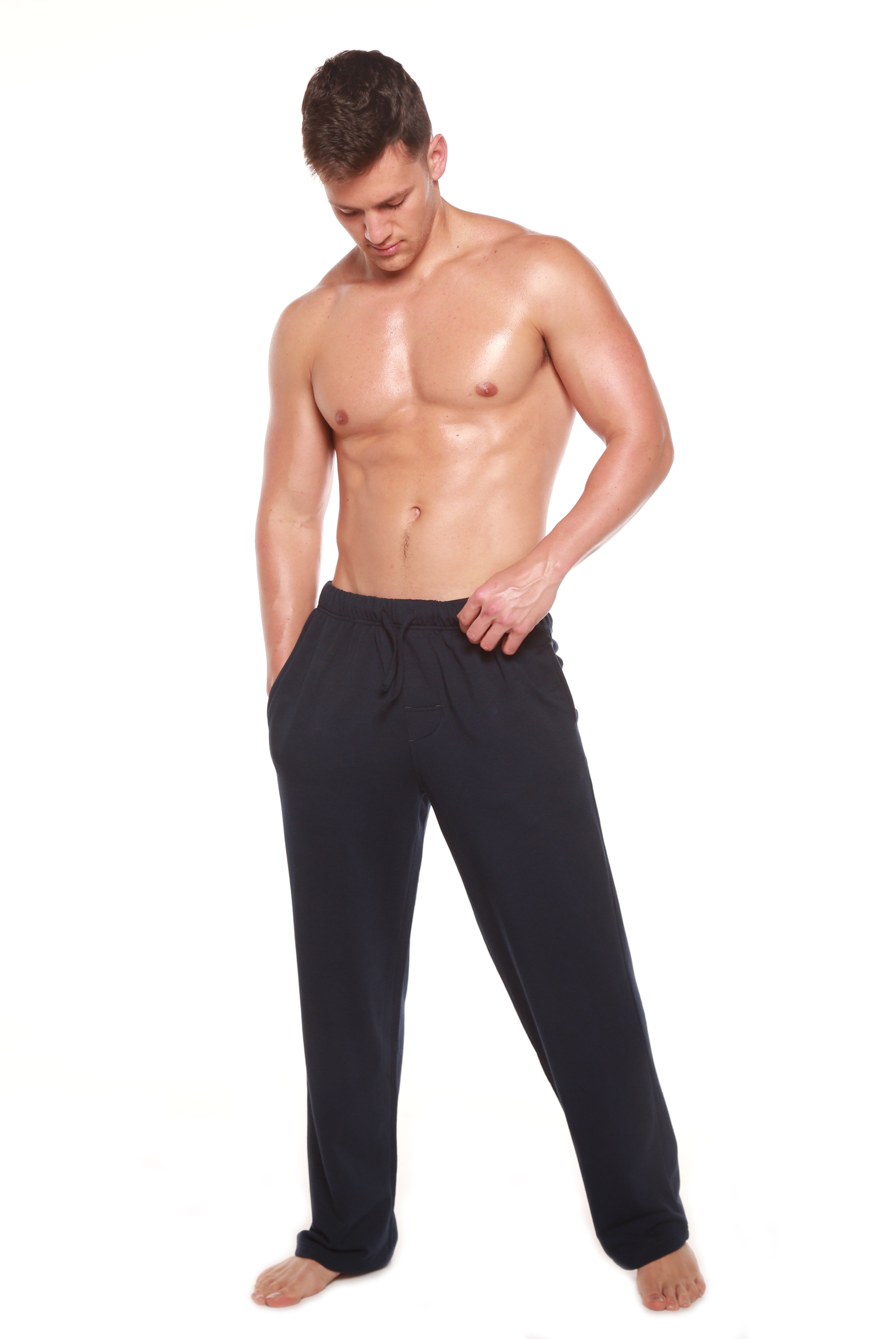 Spun Bamboo Men's Bamboo Viscose Fleece Lounge Pants — side view