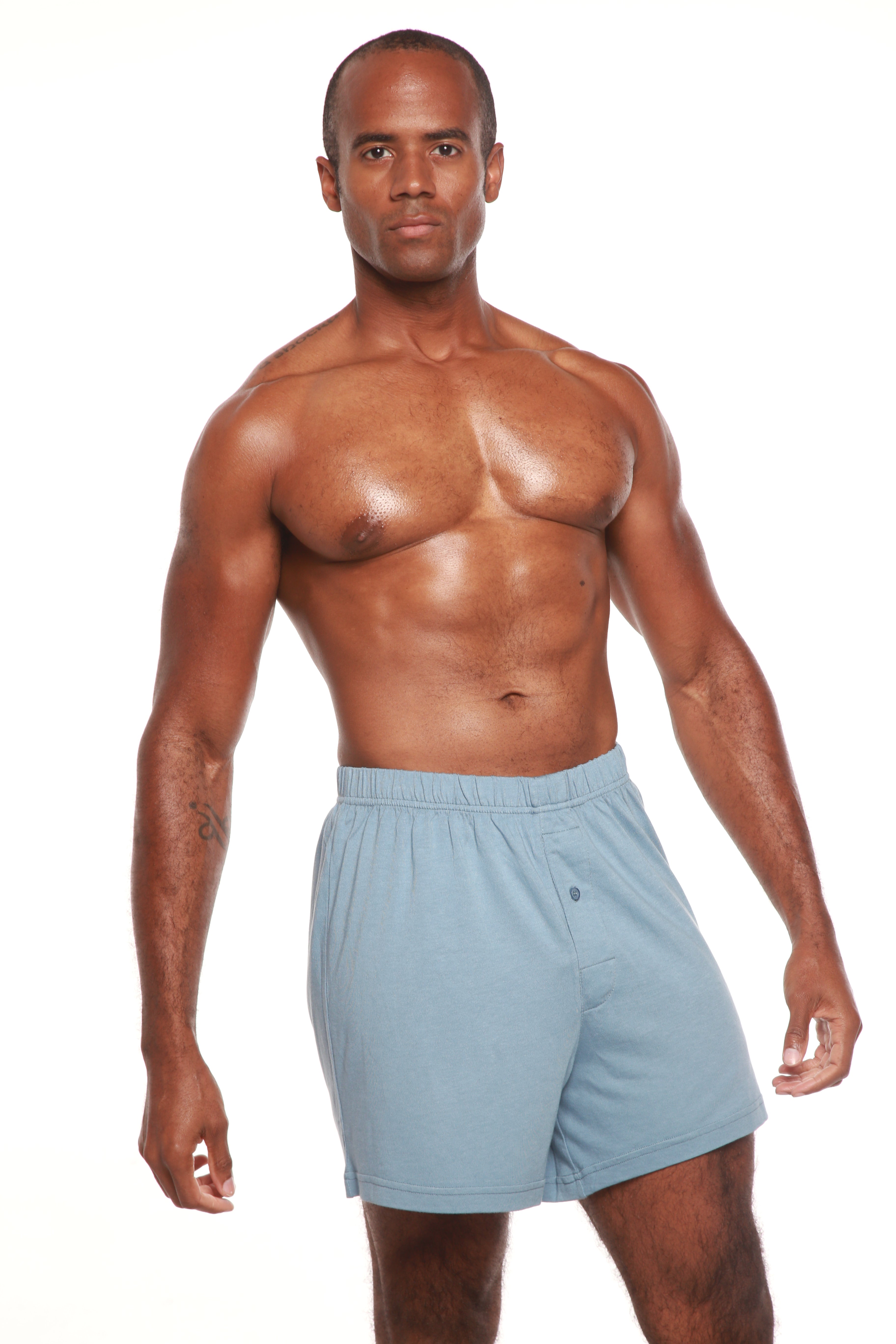 Spun Bamboo Men's Bamboo Viscose/Cotton Boxer Style Underwear — product on model