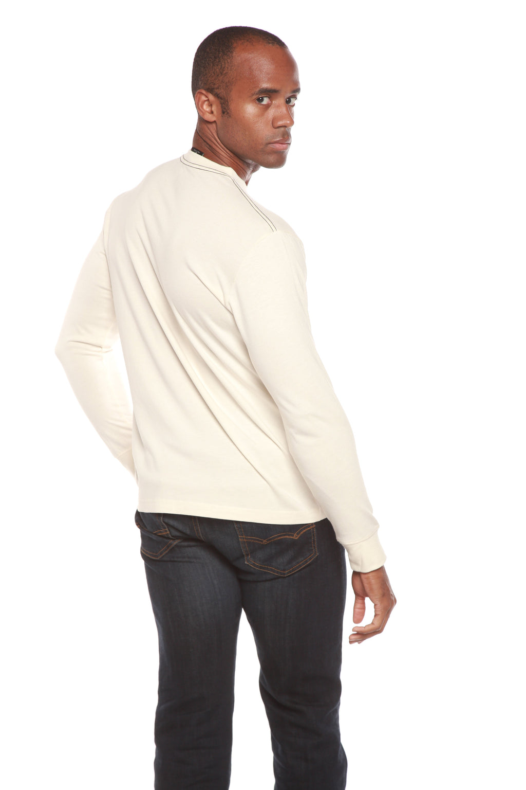 Spun Bamboo Custom Printed Men's Bamboo Viscose/Organic Cotton Long Sleeve T-Shirt — flat-lay composition