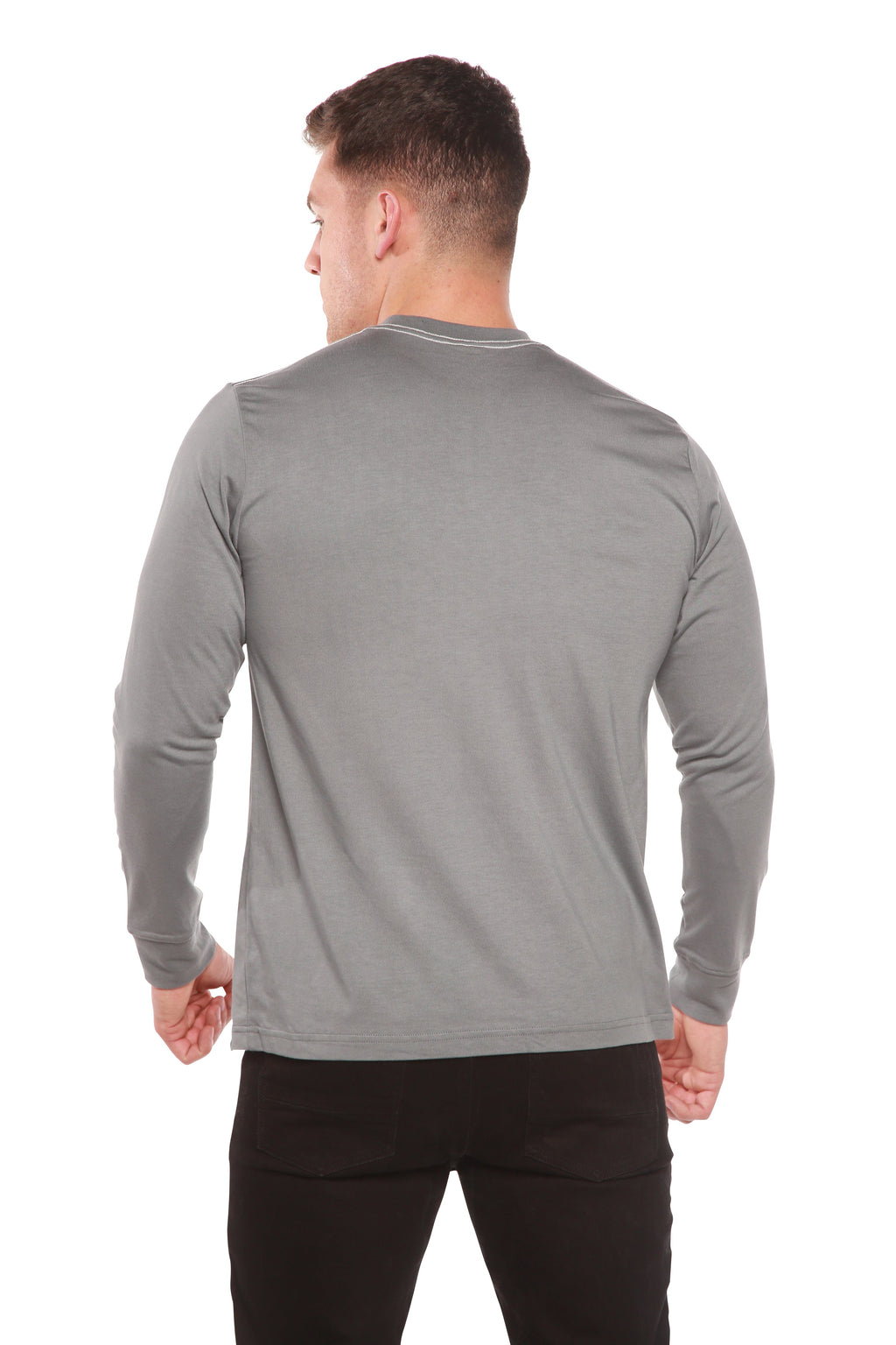 Custom Printed Men's Bamboo Viscose/Organic Cotton Long Sleeve T-Shirt — view 5