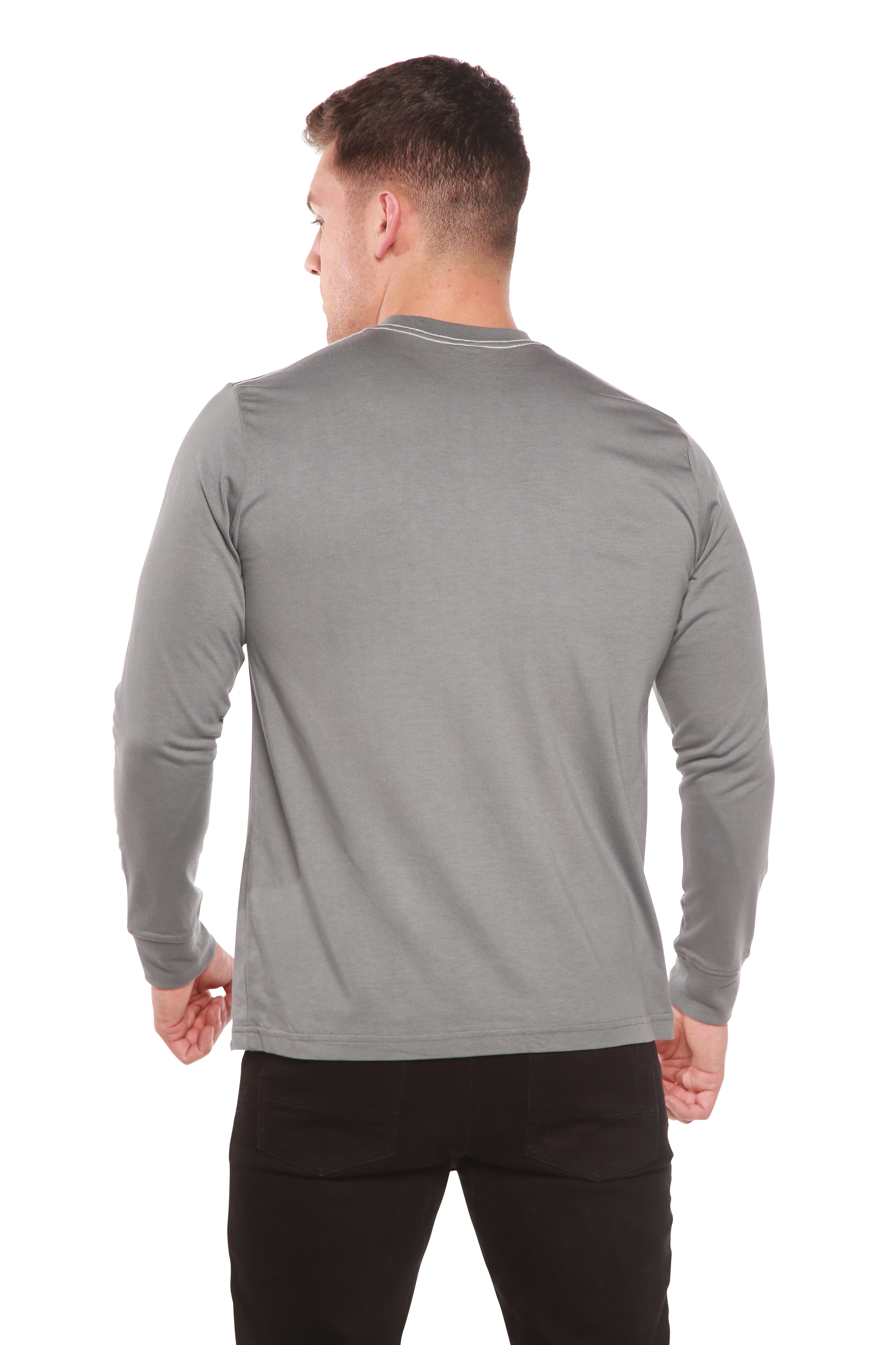 Custom Printed Men's Bamboo Viscose/Organic Cotton Long Sleeve T-Shirt — view 5