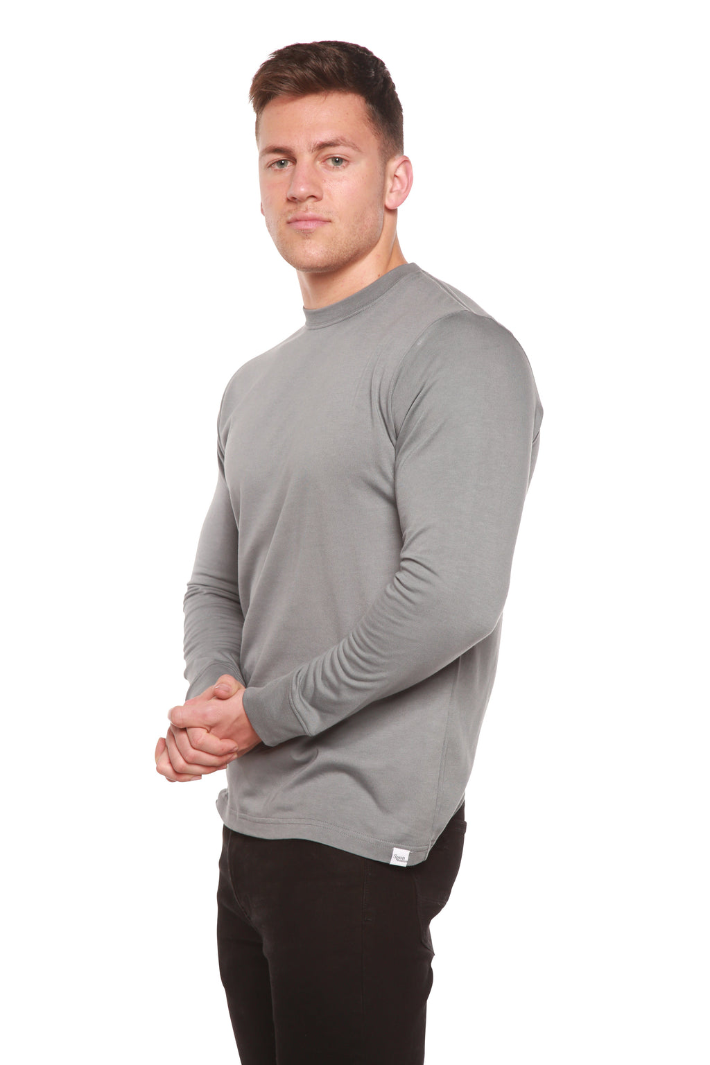 Custom Printed Men's Bamboo Viscose/Organic Cotton Long Sleeve T-Shirt — view 4
