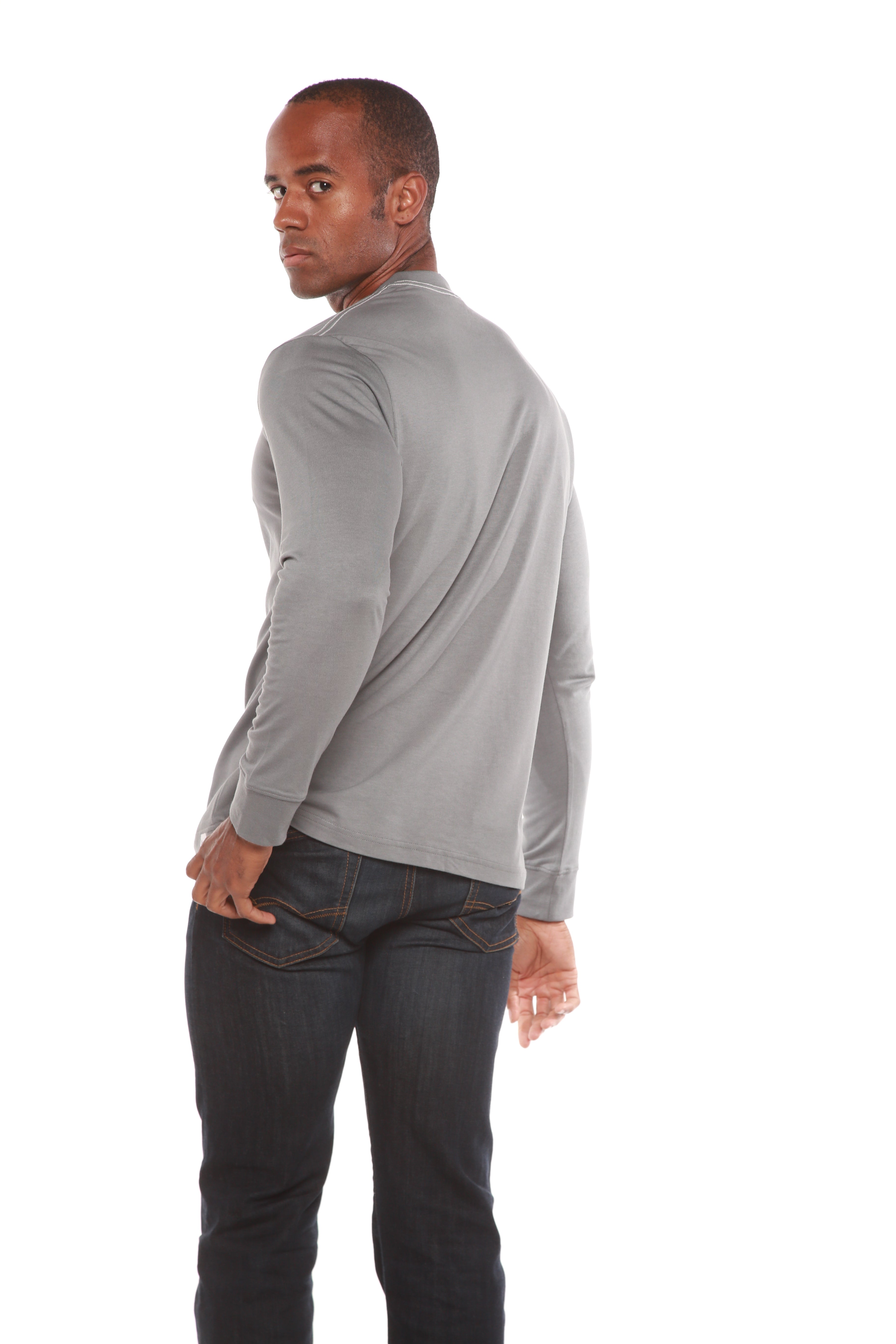 Custom Printed Men's Bamboo Viscose/Organic Cotton Long Sleeve T-Shirt — view 6