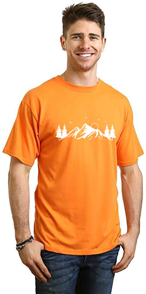Spun Bamboo Men's Bamboo Viscose/Organic Cotton Short Sleeve T-Shirt with Print Mauna Kea — fabric or material detail