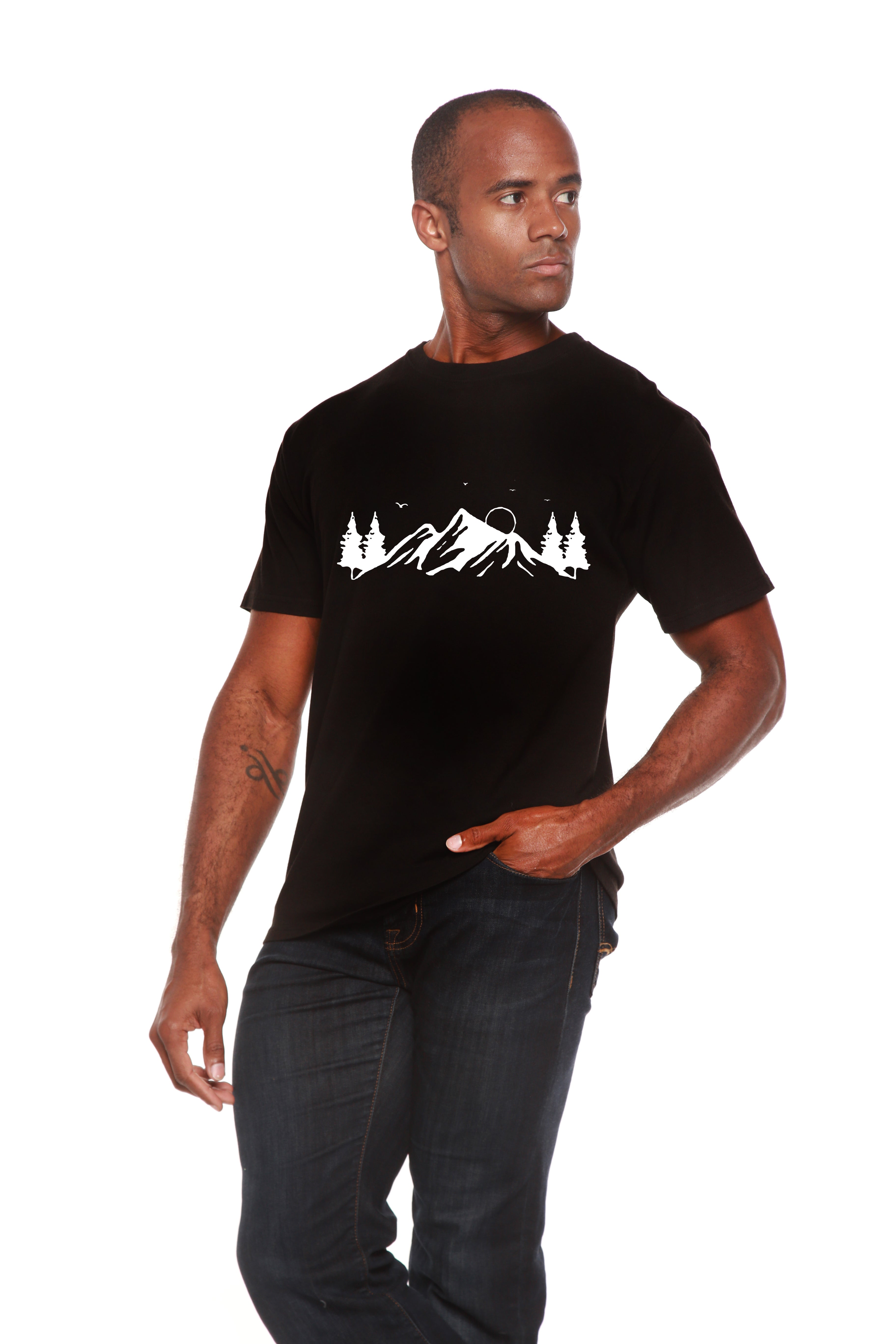 Spun Bamboo Men's Bamboo Viscose/Organic Cotton Short Sleeve T-Shirt with Print Mauna Kea — alternative angle