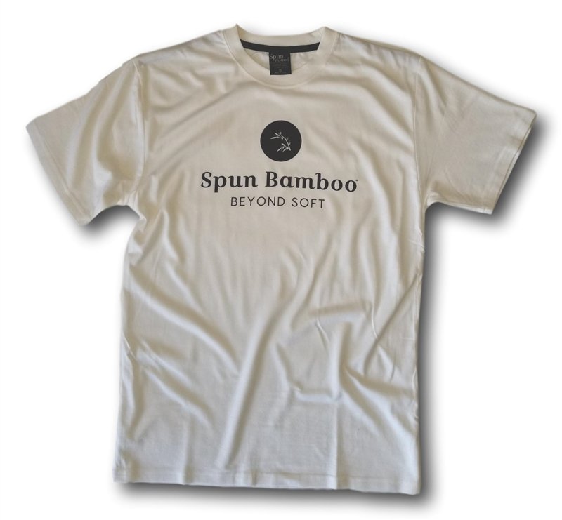 Spun Bamboo Men's Spun Bamboo Viscose/Organic Cotton Logo T-Shirt — detail close-up