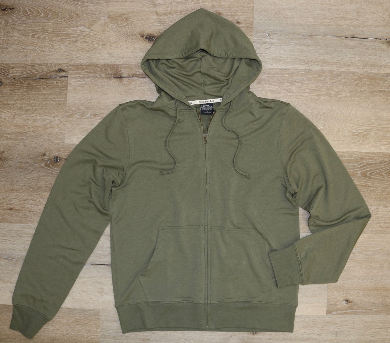 Spun Bamboo Men's Eco-Smart Full-Zip Bamboo Viscose Hoodie — side view
